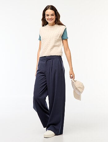 Pull sans manches torsadé