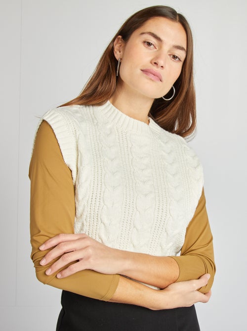 Pull sans manches torsadé - Kiabi