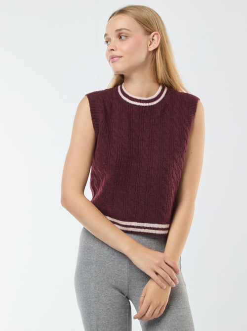 Pull sans manches torsadé - Kiabi