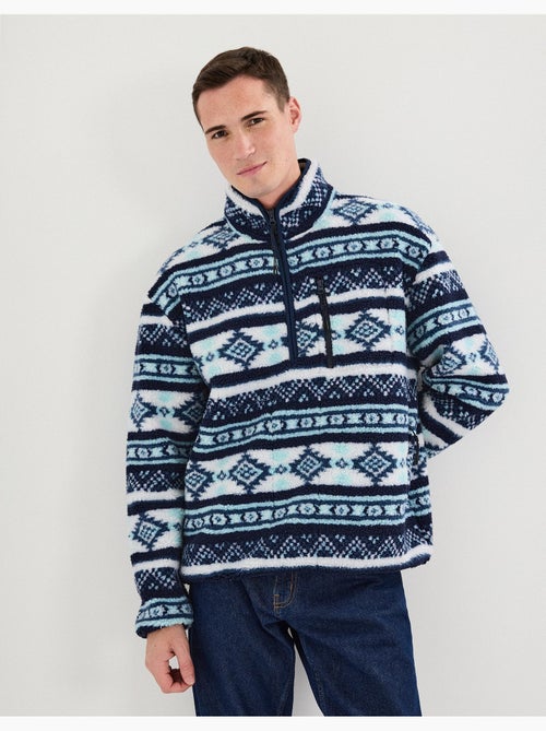 Pull Sherpa avec fermeture éclair, MO Fashion - Kiabi