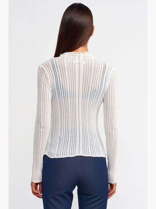 Pull slim à col montant court et côtes dilvin - Kiabi