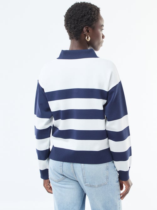 Pull style polo en maille stretch - Kiabi