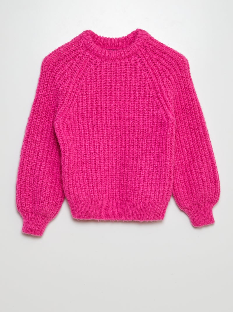 Pull tricot à maille moulinée Rose - Kiabi