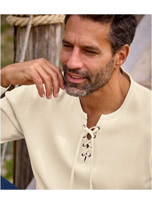 Pull Tricot Col Lacé - ATLAS FOR MEN - Kiabi Pull Tricot Col Lacé - ATLAS FOR MEN - Kiabi