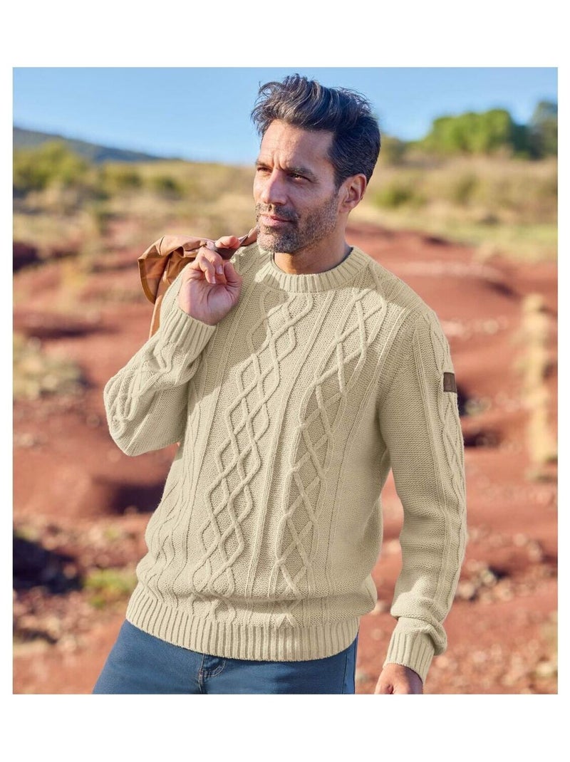 Pull Tricot Torsad? Country Man?  - ATLAS FOR MEN Beige - Kiabi