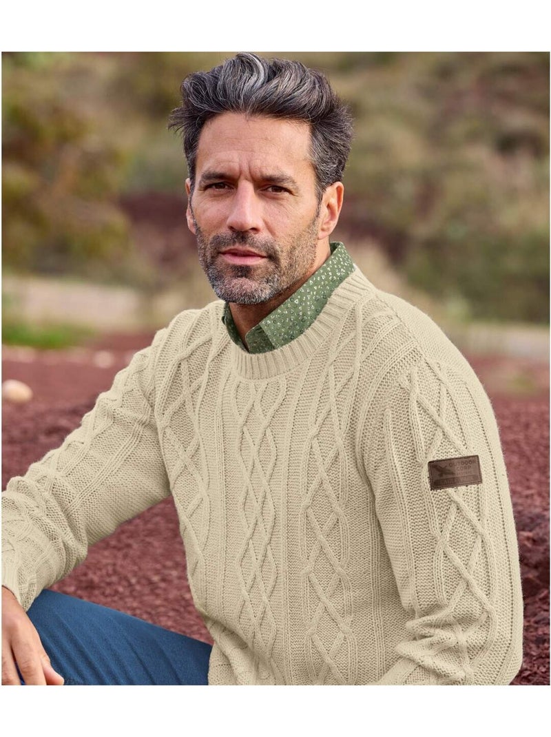Pull Tricot Torsad? Country Man?  - ATLAS FOR MEN Beige - Kiabi