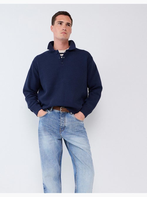 Pull tricoté à col polo, mo fashion - Kiabi