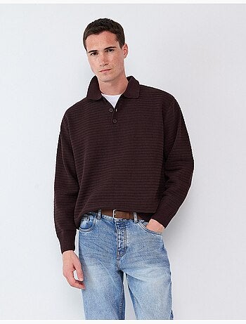 Pull tricoté à col polo, mo fashion