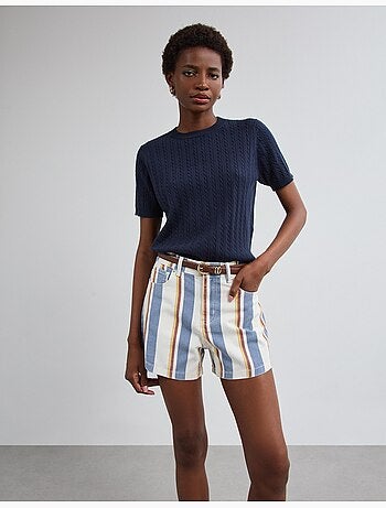 Pull tricoté à manches courtes, mo fashion