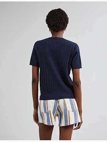 Pull tricoté à manches courtes, mo fashion
