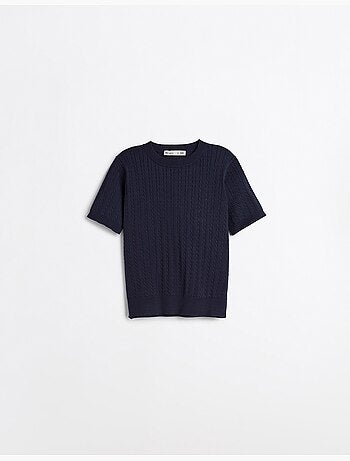 Pull tricoté à manches courtes, mo fashion