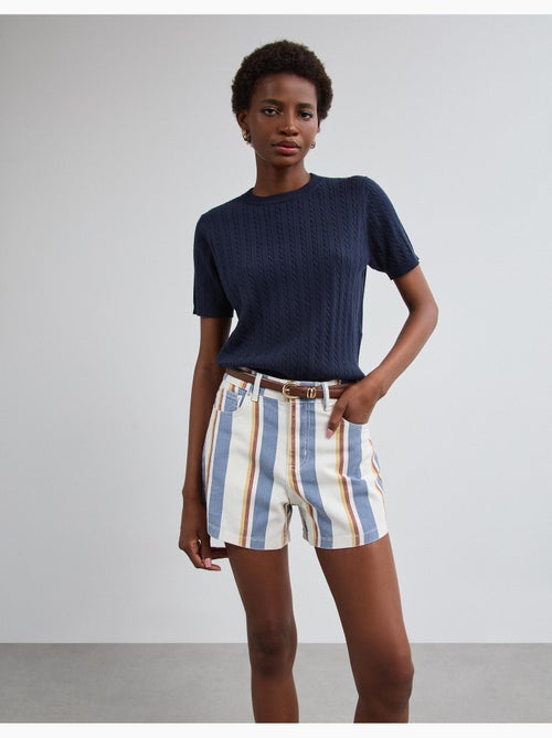 Pull tricoté à manches courtes, mo fashion - Kiabi Pull tricoté à manches courtes, mo fashion - Kiabi