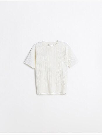 Pull tricoté à manches courtes, mo fashion