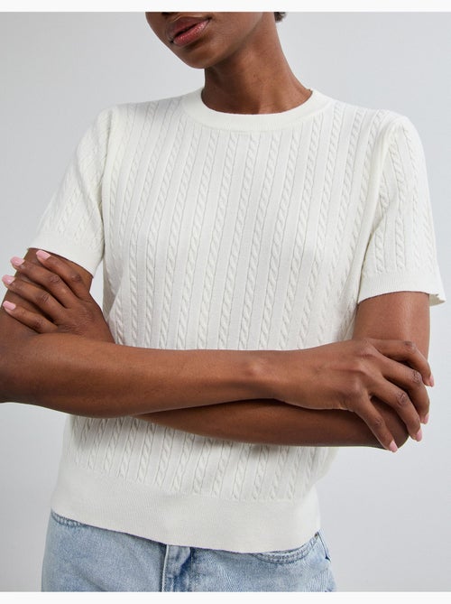Pull tricoté à manches courtes, mo fashion - Kiabi Pull tricoté à manches courtes, mo fashion - Kiabi