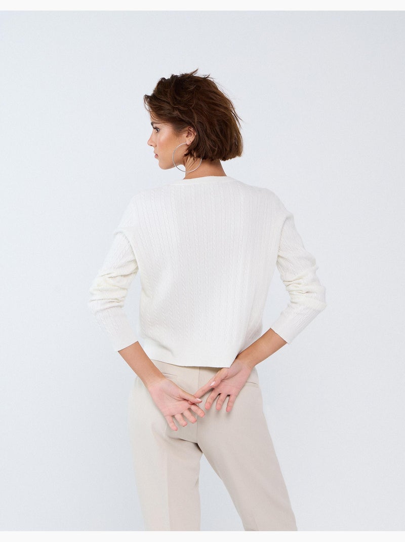 Pull tricoté avec de la viscose, mo fashion Beige - Kiabi