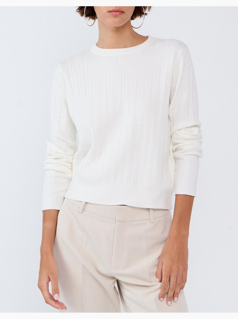 Pull tricoté avec de la viscose, mo fashion Beige - Kiabi