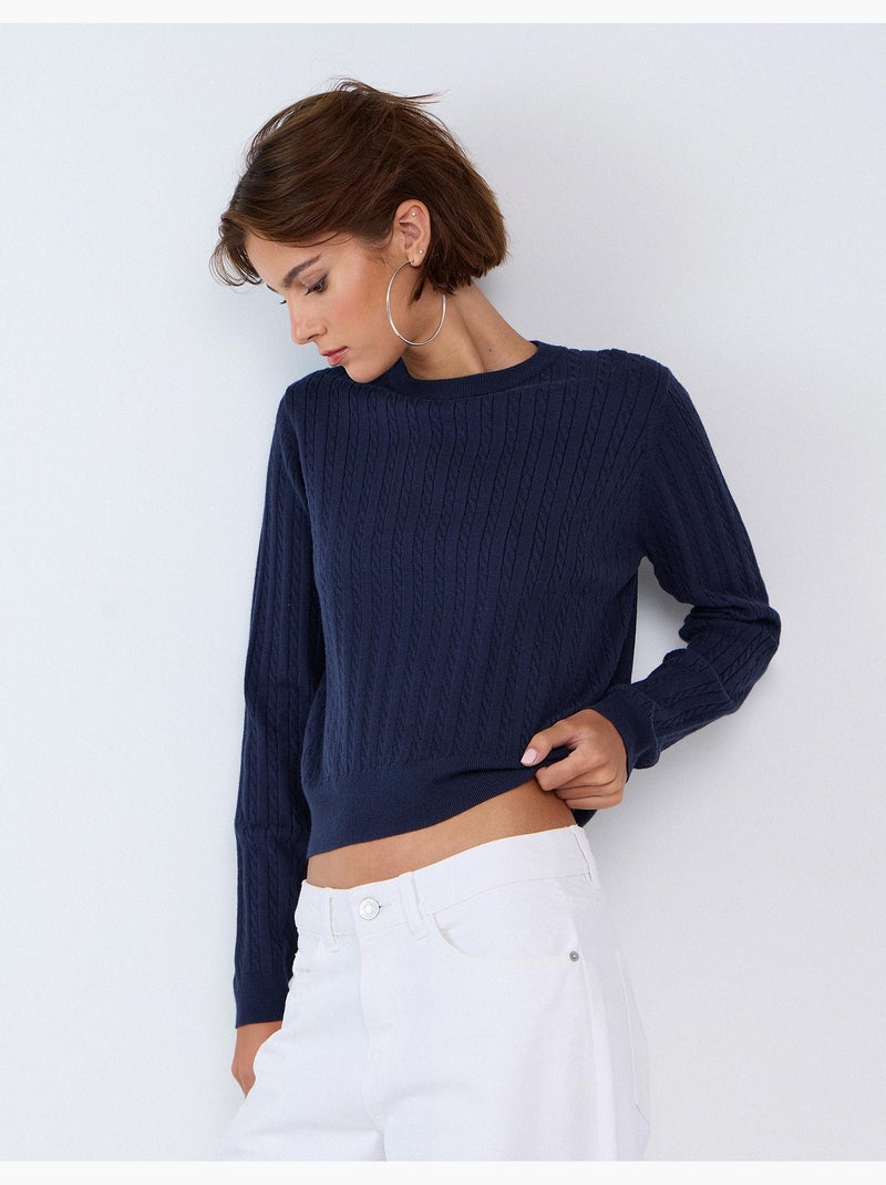 Pull tricoté avec de la viscose, mo fashion Bleu - Kiabi