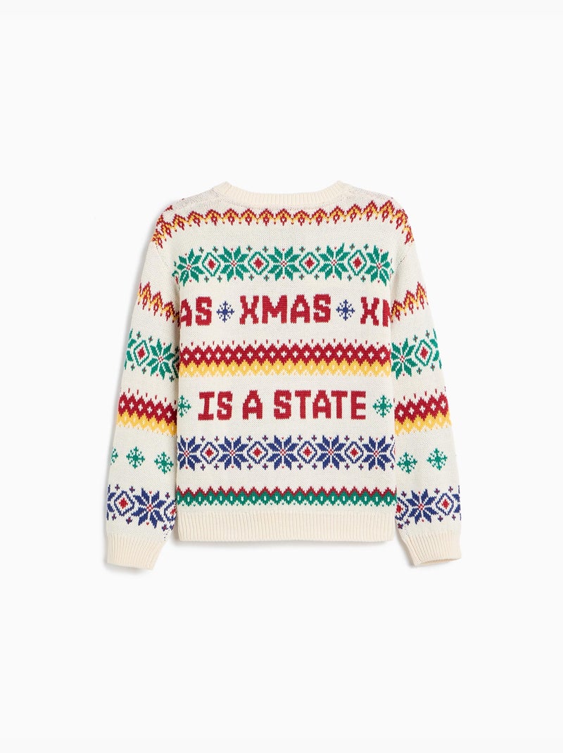 Pull tricoté de noël, mo fashion Ecru - Kiabi