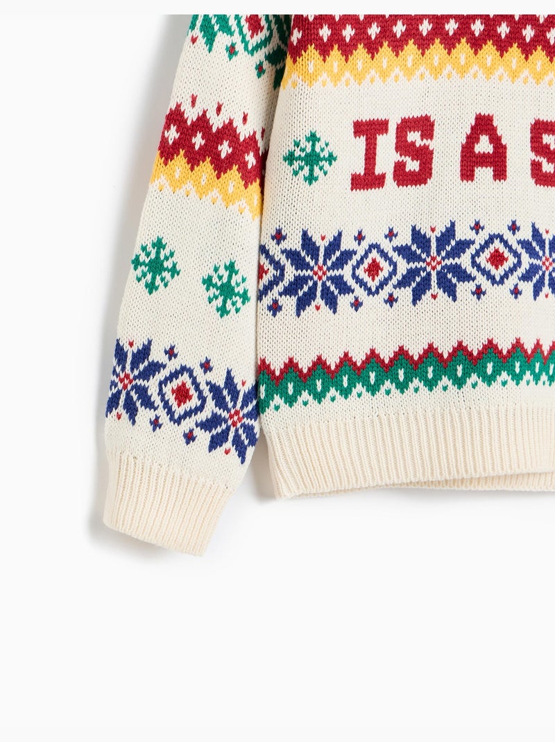 Pull tricoté de noël, mo fashion Ecru - Kiabi
