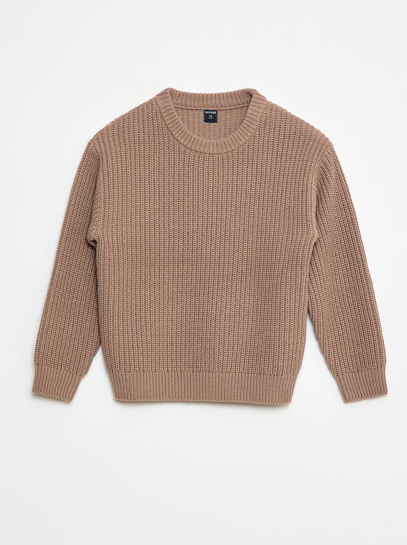 Pull tricoté en color block Beige - Kiabi