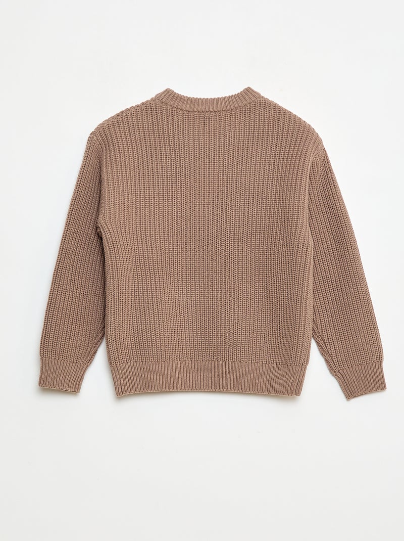 Pull tricoté en color block Beige - Kiabi
