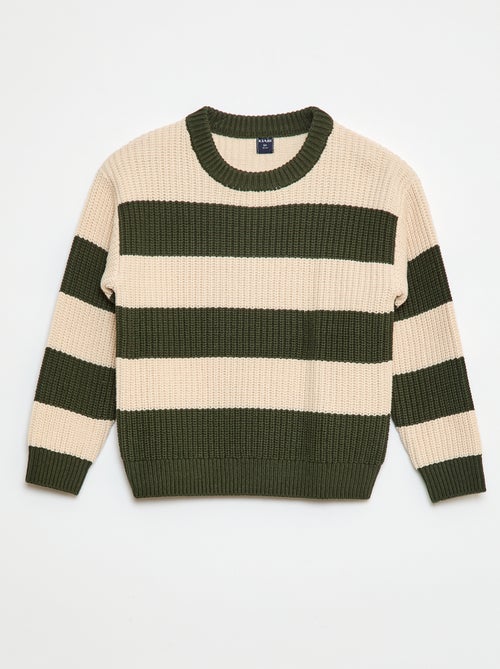 Pull tricoté en color block - Kiabi