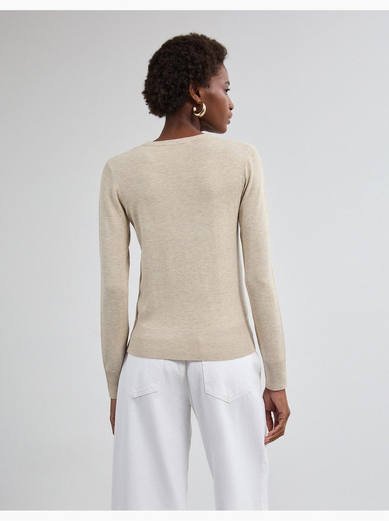 Pull tricoté, mo fashion Beige - Kiabi