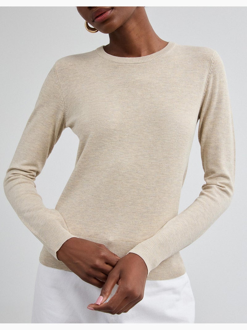 Pull tricoté, mo fashion Beige - Kiabi