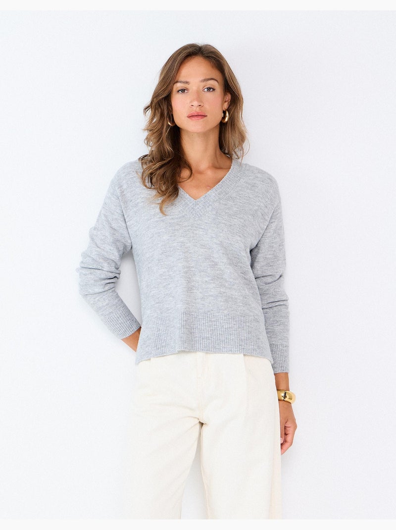 Pull tricoté, mo fashion Gris - Kiabi