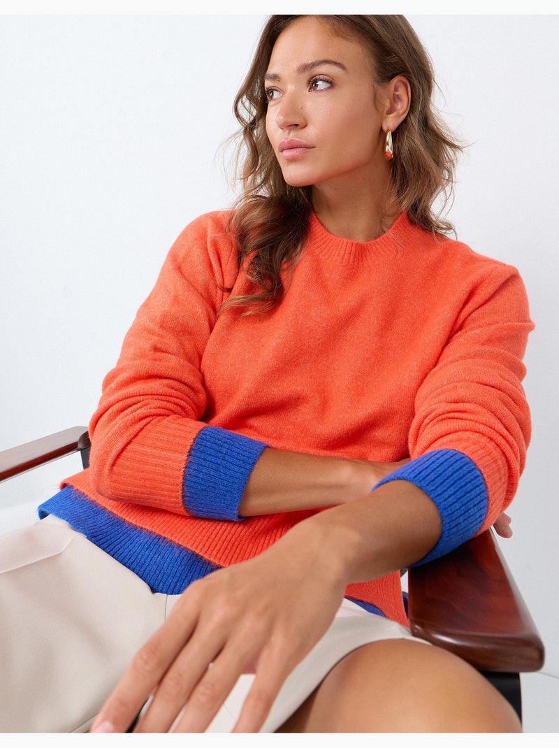 Pull tricoté, mo fashion Orange - Kiabi