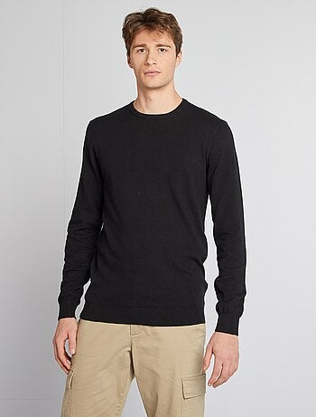 Pull uni à col rond +1m90