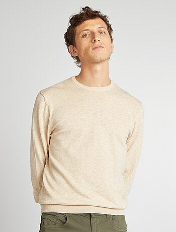 Pull uni à col rond