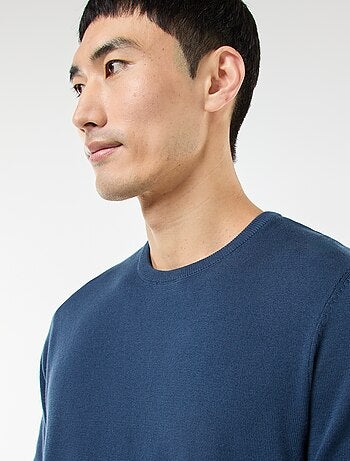 Pull uni à col rond