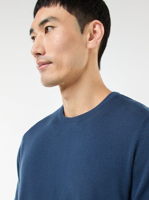 Pull uni à col rond - Kiabi