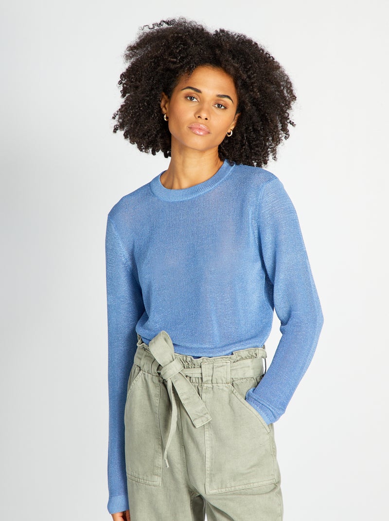 Pull Oversize Effet Résille Noir Dorothée Bis - Taille 2 (XL), Occasion Bon état