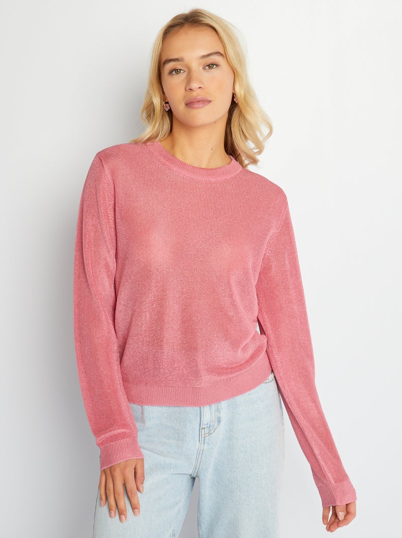 Chemise Résille/filigrane Rose Hemisphere - Taille M, Manches Courtes, Occasion Très Bon état
