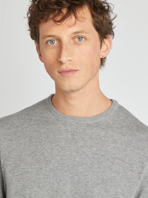 Pull uni à col rond - Kiabi