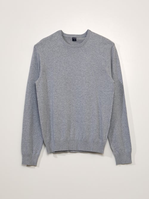 Pull uni à col rond - Kiabi