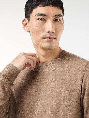 Pull uni à col rond