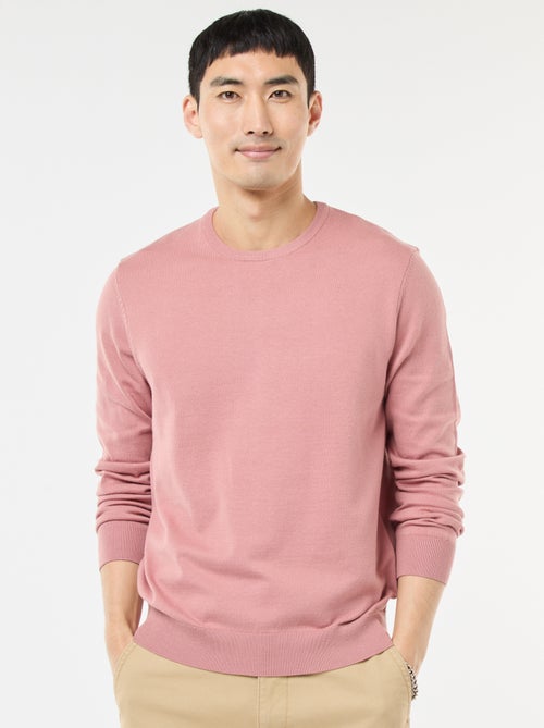 Pull uni à col rond - Kiabi