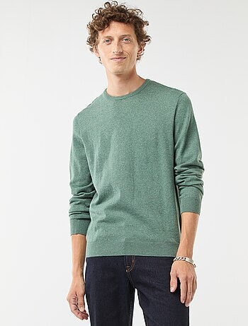 Pull uni à col rond