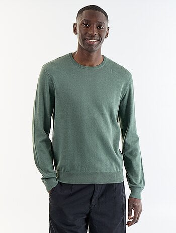 Pull uni à col rond