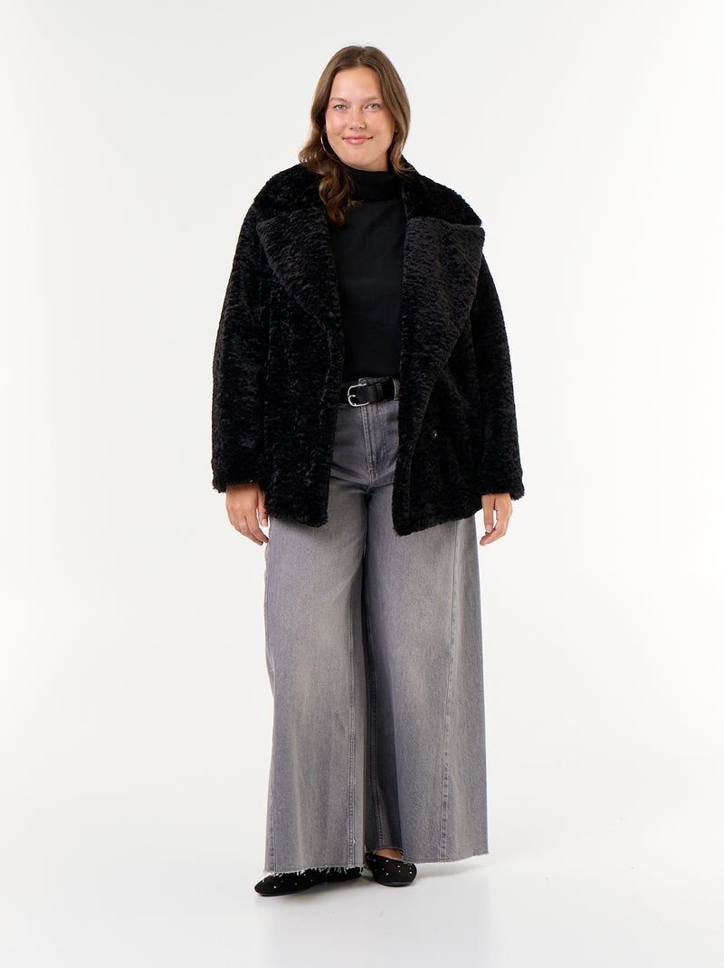 Pull uni à col roulé Noir - Kiabi