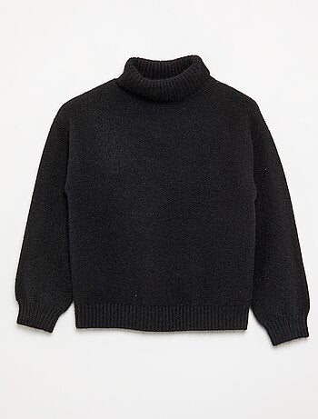 Pull uni à col roulé