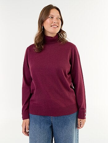 Pull uni à col roulé