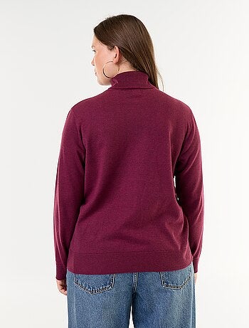 Pull uni à col roulé