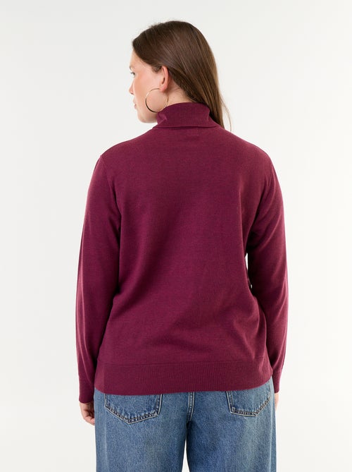 Pull uni à col roulé - Kiabi