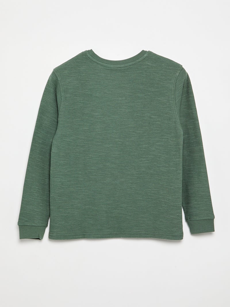 Pull uni à manches longues Vert - Kiabi