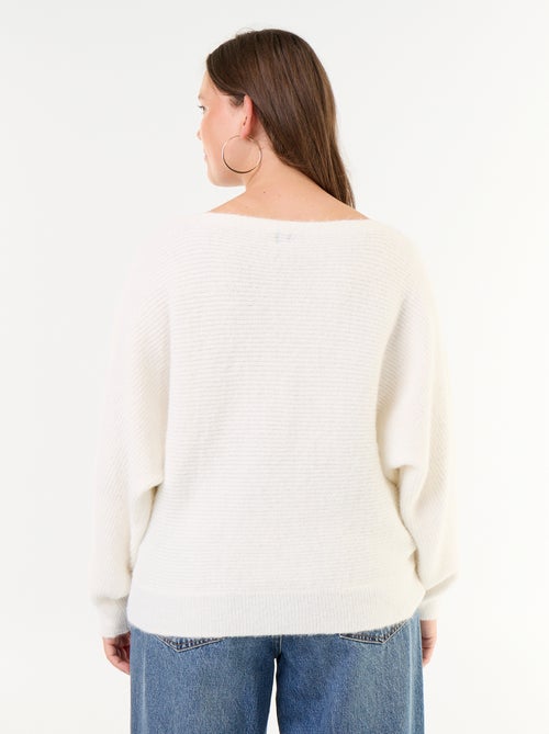 Pull uni avec col bateau et emmanchures basses - Kiabi