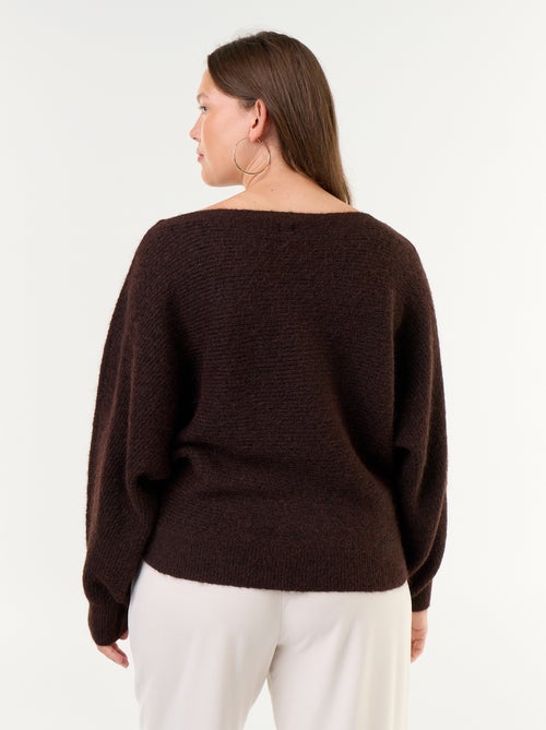 Pull uni avec col bateau et emmanchures basses - Kiabi